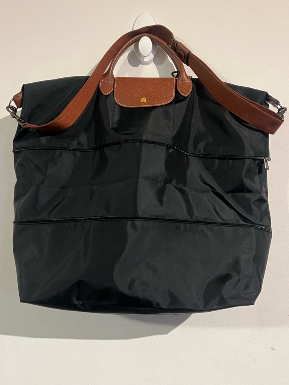 Longchamp Le pliage expanable black XL weekender tote